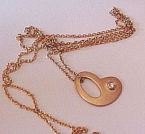STEFAN BLAKE 750 Rose Gold Heart/Diamond Necklace