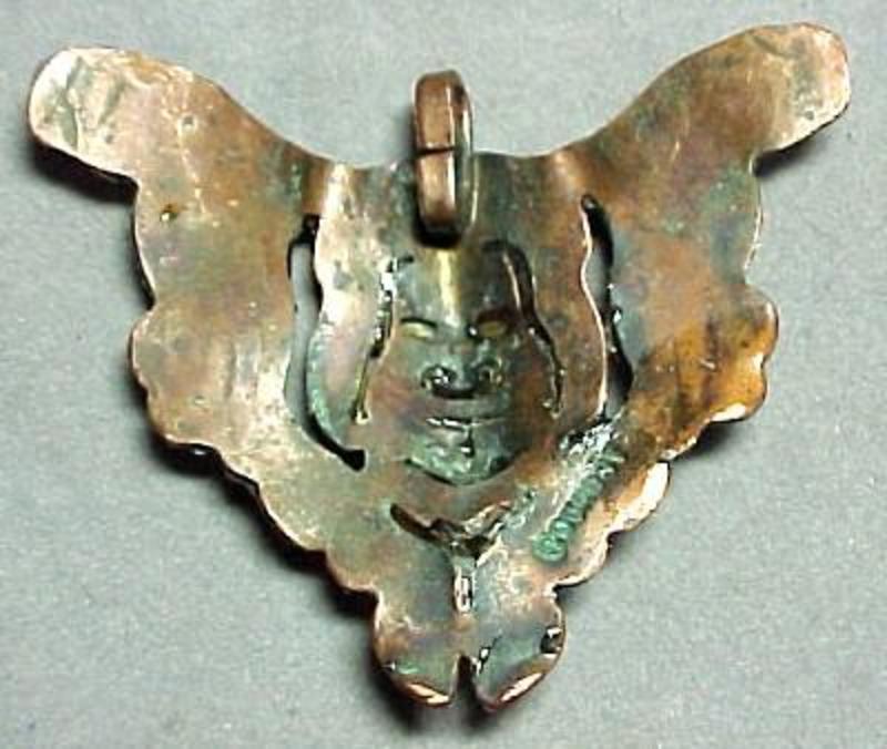 JOSEPH GOURDJI Enamel, Copper, Glittery ANGEL Pendant