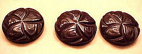 BAKELITE BUTTONS(3) - CHOCOLATE BROWN - LARGE