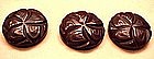 BAKELITE BUTTONS(3) - CHOCOLATE BROWN - LARGE