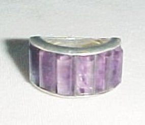 ANTONIO PINEDA Amethyst Silver Ring - Mexico - c.1950's