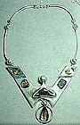 "MILANA 2000 NYC"STERLING/STONES ART NECKLACE