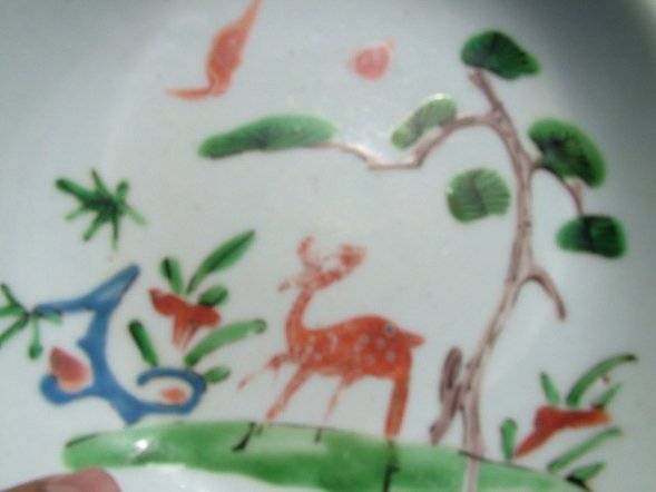 Qing Polychrome Dish with Deer