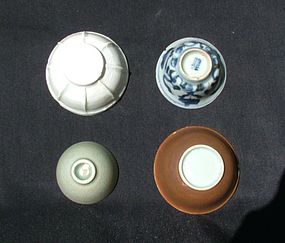 Four Sample Chinese Porcelain Small Cup (Song to Qing)