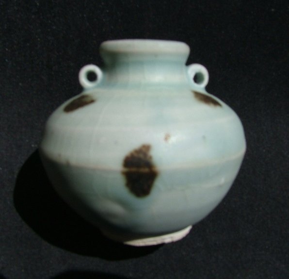A Rare Song Spotted Qingbai Jar with Two Lugs