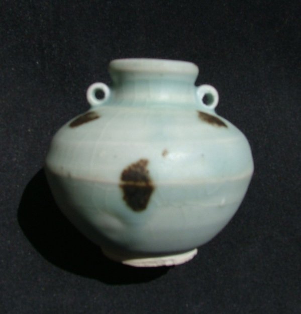 A Rare Song Spotted Qingbai Jar with Two Lugs