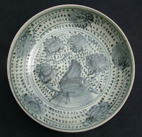 Blue and White Early Ming Dish