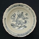 Ming Blue and White Dish with Qilin