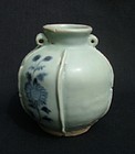 Yuan Blue and White Jar with Bead-lines