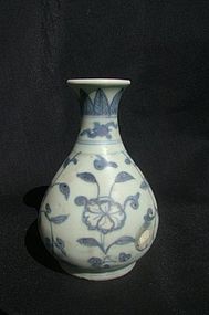 Ming Blue and White Yuhuchun Vase #2