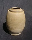 Yue Celadon Jar with Two Lugs