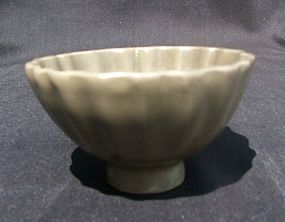 A Very Rare Celadon Fluted Cup