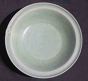 A Rare Song Guan Type Blue Green Celadon Large Dish 2