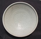 Northern Song Carved Celadon Shallow Bowl w/ Bird