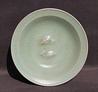 A LONGQUAN CELADON TWIN-FISH DISH SOUTHERN SONG