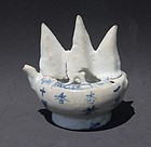 A VERY RARE YUAN BLUE AND WHITE WATER DROPPER