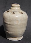 IRON - BROWN  SPOTTED WITH CELADON GLAZED SONG VASE