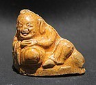 RARE TANG LAUGHING BUDHA FIGURINE - WHISTLE