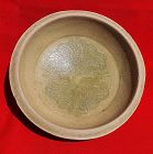 Yue Mise Five Dynasty Celadon washer Bowl With Twin Butterfly Motive