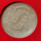 Yue Mise Five Dynasty Celadon Covered Box with Twin Parrots Motive