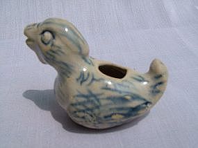 Anamese Blue and White Water Dropper in  Duck shaped