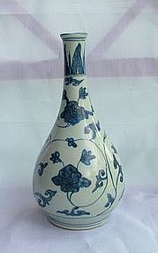 A Rare Ming Blue and White Yuhuchun Vase