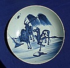 PERFECT Qing Blue and White Charger with Horses