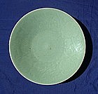 Qianlong Celadon Charger with Incised Decoration (34cm)