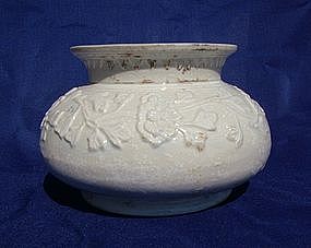 A Rare & Large Yuan Yingqing Blanc de Chine Carved Vase