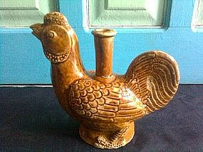 Rare Ming  Figural Rooster Pouring Vessel or Kendi