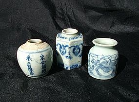 Three sample of BW Qing Jar