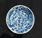A Kangxi Blue and White Dish With Two Phoenix