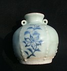 Fine Yuan Blue and White Jar with Bead-lines