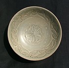 Perfect Yue Celadon Floral Carve Bowl