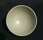 Perfect Song Celadon Incised Footed Bowl