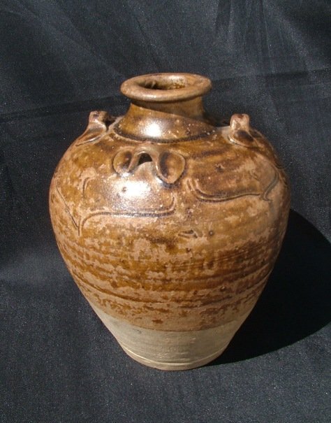 Ming Brown Glaze Jar with 5 Lugs