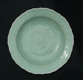 A Fine Qianlong Celadon Foliated Charger