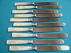 10 coin silver tea knives, maker L.B & Co, circa 1840