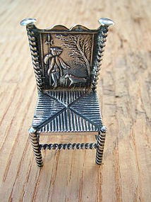 Dutch miniature silver chair, H. Hooijkaas,