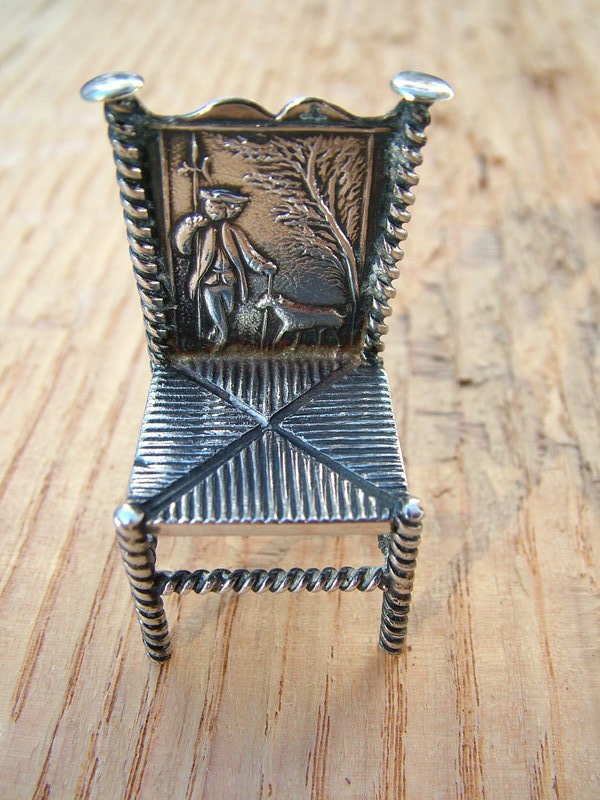 Dutch miniature silver chair, H. Hooijkaas,