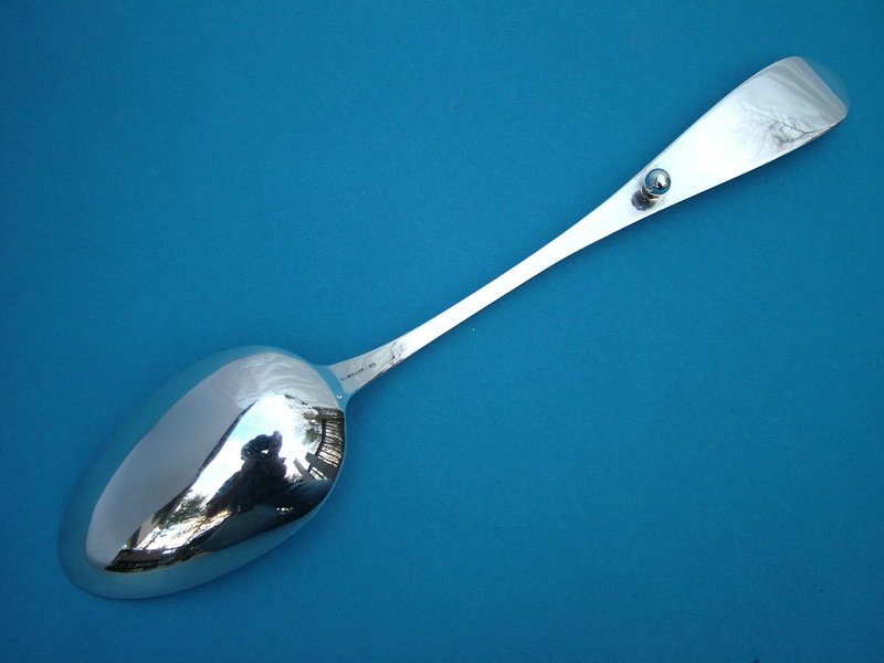 coin silver Shell pattern basting spoon,
