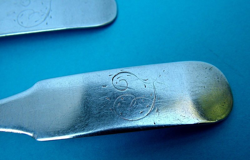 four Joseph Clarico coin silver teaspoons, Norfolk