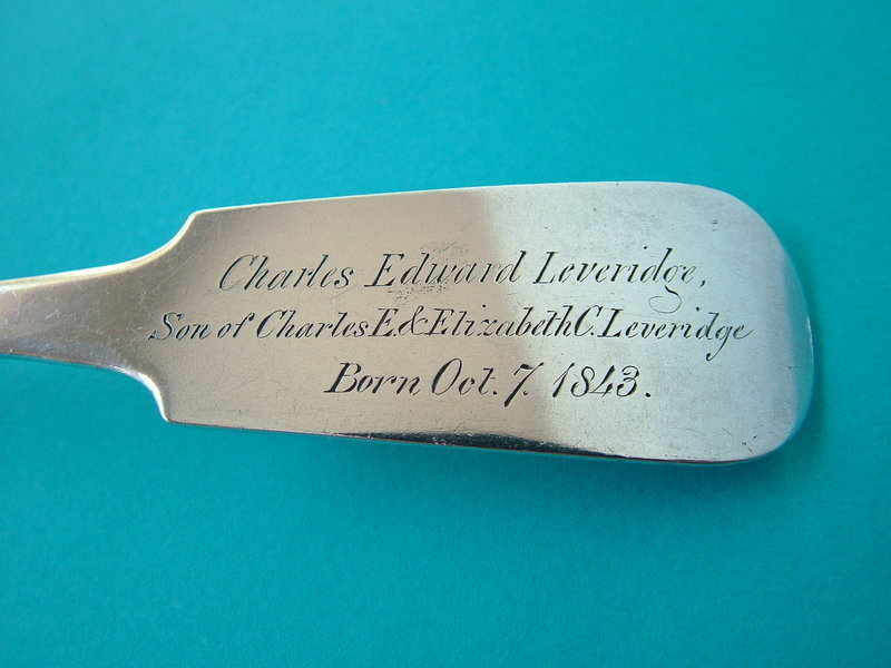 Charles Leveridge's birth spoon, NY historical interest