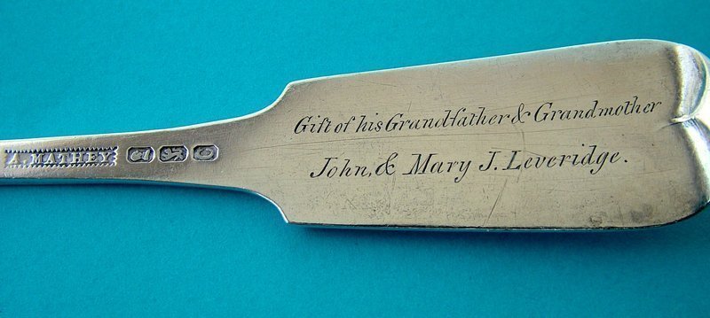 Charles Leveridge's birth spoon, NY historical interest