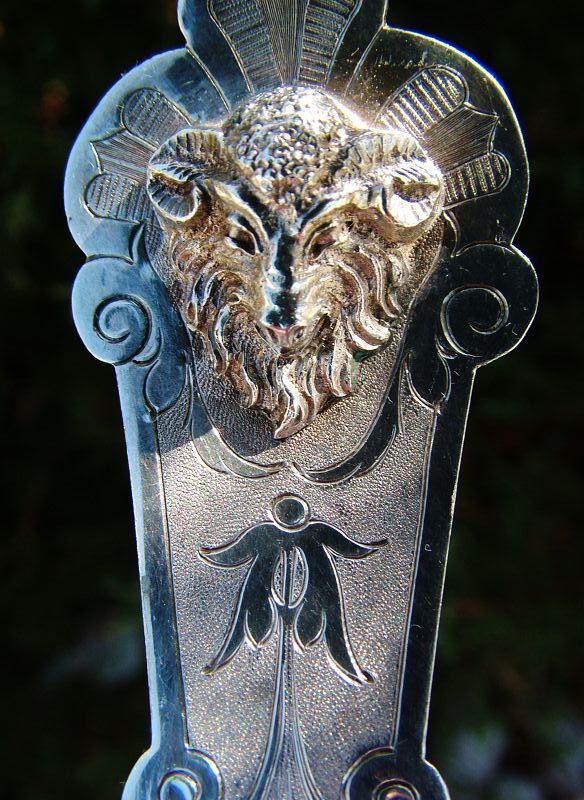 Ram's head coin silver sauce ladle