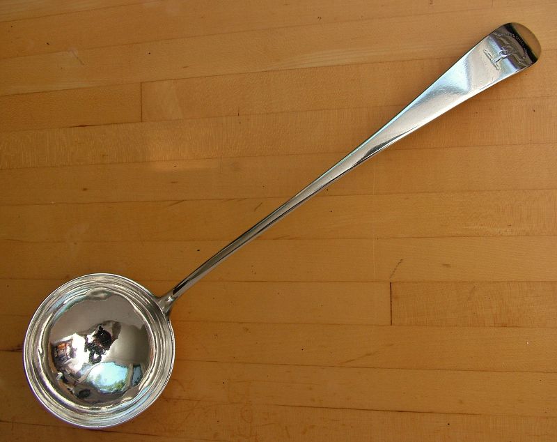 crested George III soup ladle, Ann Robertson, Newcastle 1807