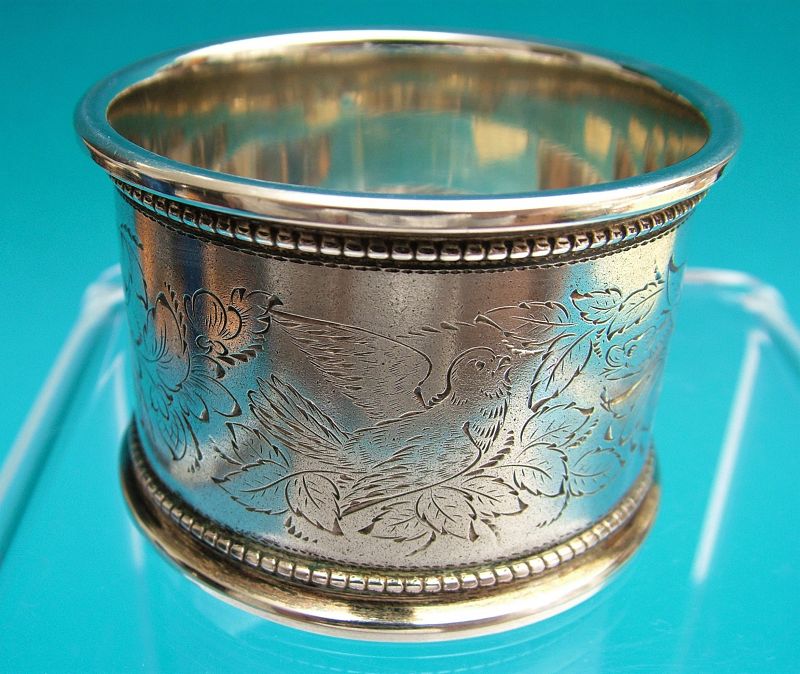 charmingly engraved Victorian era napkin ring