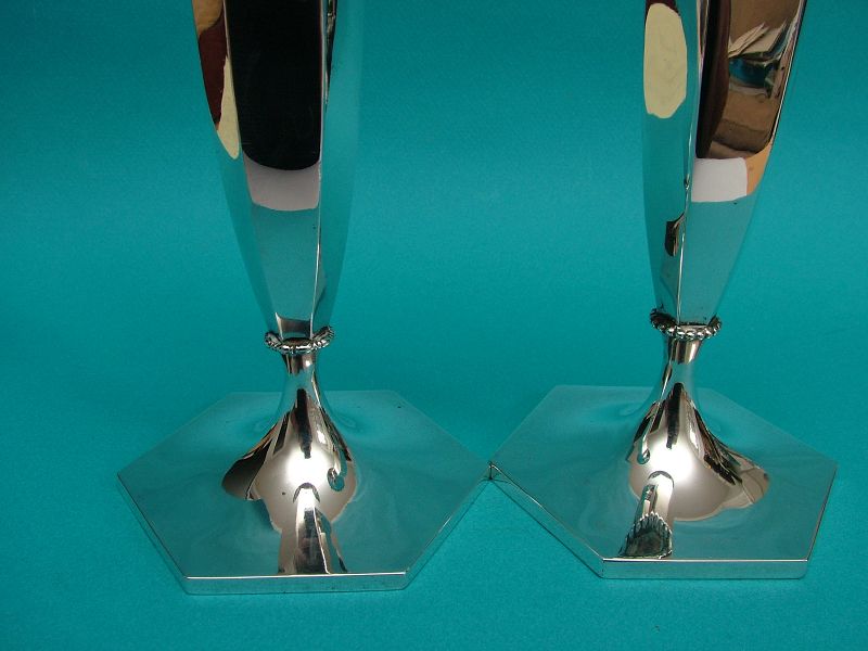 two Howard sterling candlesticks model 4535