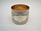 coin silver (gilt) napkin ring, heavy and well engraved