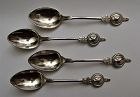 4 MEDALLION coffee spoons